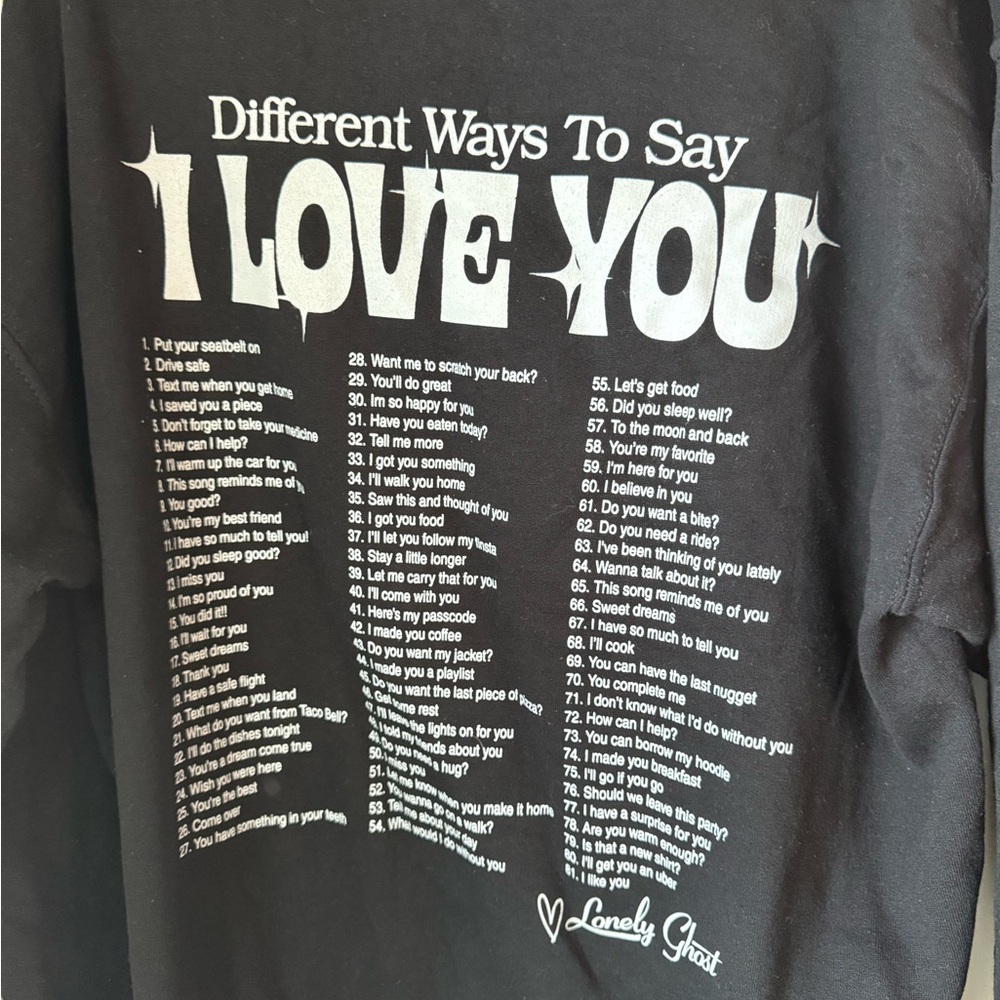 LONELY GHOST Black Graphic Hoodie with White Walk Print - Picture 6 of 6
